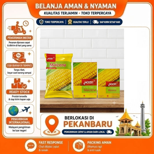 Haan Maizena Corn Starch, Tepung Jagung 150 gr, 400 gr, dan 1 kg, Bahan Baking, Bahan Kue Serbaguna
