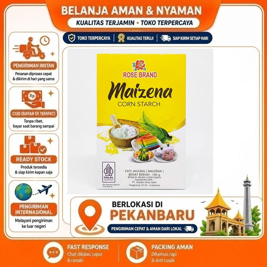 Rose Brand Maizena Corn Starch 100 gr, Tepung Jagung Rose Brand, Berkualitas, Halal, Serbaguna, COD