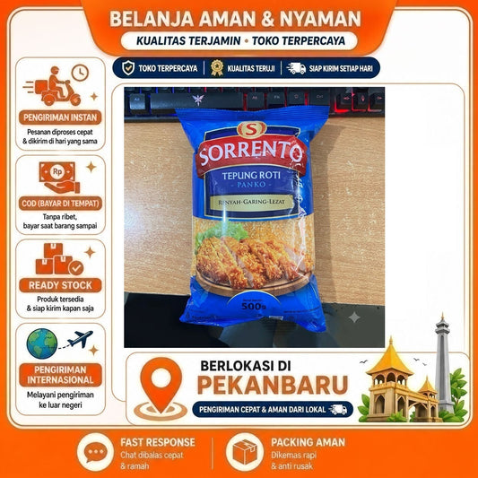 Sorrento Tepung Roti 500 gr, Panko Renyah, Garing, Lezat, Bahan Berkualitas, Campuran Makanan, Halal