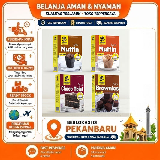 Zeelandia Premiks untuk Kue Brownies, Choco Moist, Muffin Cup Cake Mix Rasa Vanila & Cokelat Premix