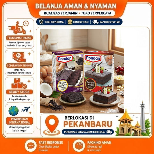 Pondan Premiks untuk Brownies Kukus dan Ketan Hitam 400 gr Instant Premix, Cake Mix, Bahan Kue Halal