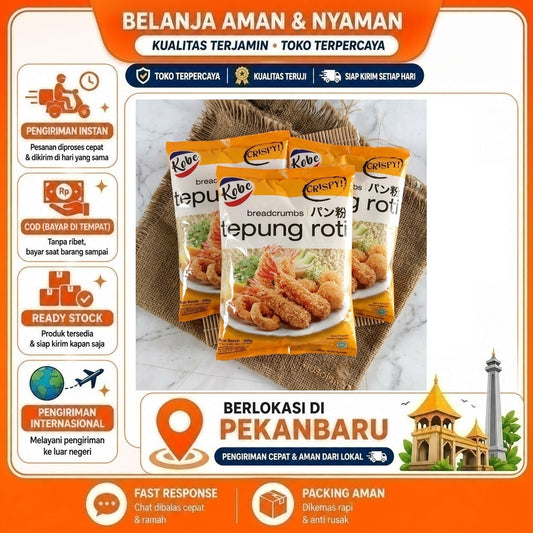 Kobe Tepung Roti Crispy 200 gr, Breadcrumbs, Kebutuhan Memasa, Tepung Bumbu, untuk Gorengan Krispi