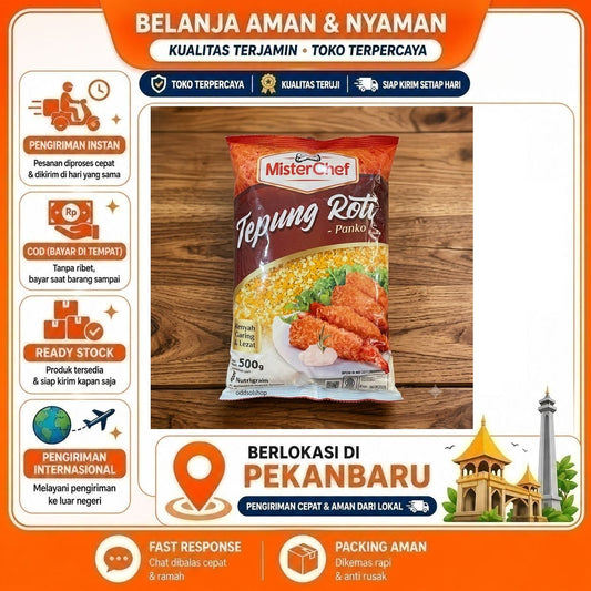 Mister Chef Tepung Roti Panir 500 gr, Tekstur Renyah, Garing & Lezat, Kebutuhan Memasak, Gorengan