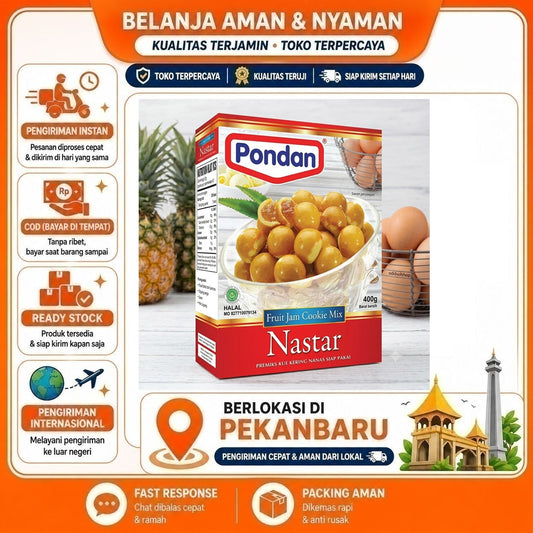 Pondan Premiks Kue Kering Nanas Siap Pakai 400 gr, Fruit Jam Cookie Mix, Tepung Kue Nastar Instan