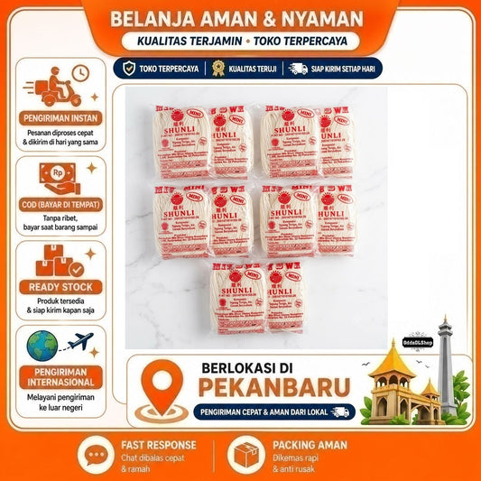 Mie Shunli Mini Mie Instan 6 Sachet 50 gr, Kemasan Putih Merah Siap Makan, Miesua / Misua / Noodle