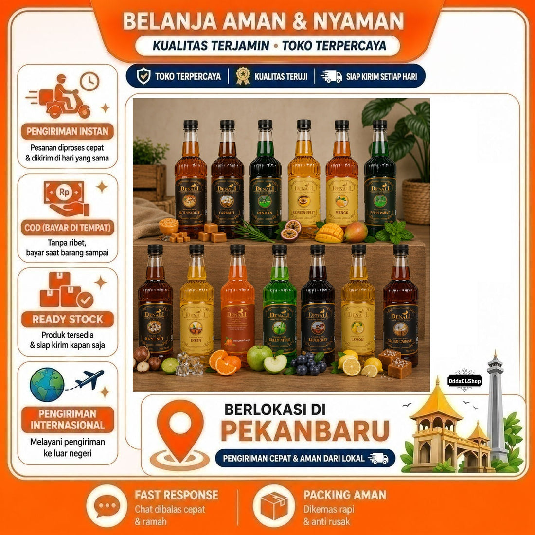Sirup Denali 750ml - 13 Rasa Premium, Cocok untuk Bisnis Minuman, Butterscotch, Salted Caramel, Roun