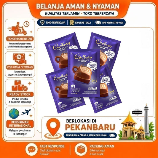 Cadbury Chocolate Drink 3in1 1 Sachet 30 gr, Minuman Bubuk Instan Rasa Cokelat, Choco Milky Taste