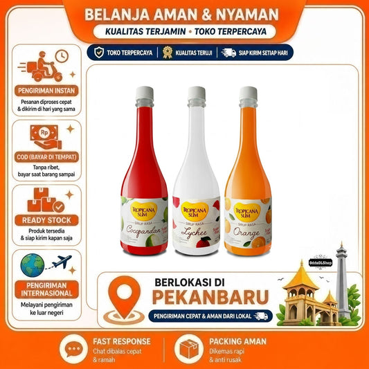 Sirup Tropicana Slim 750ml Bebas Gula - Rasa Cocopandan, Leci, Jeruk, Bebas Gula, Sugar Free, Halal