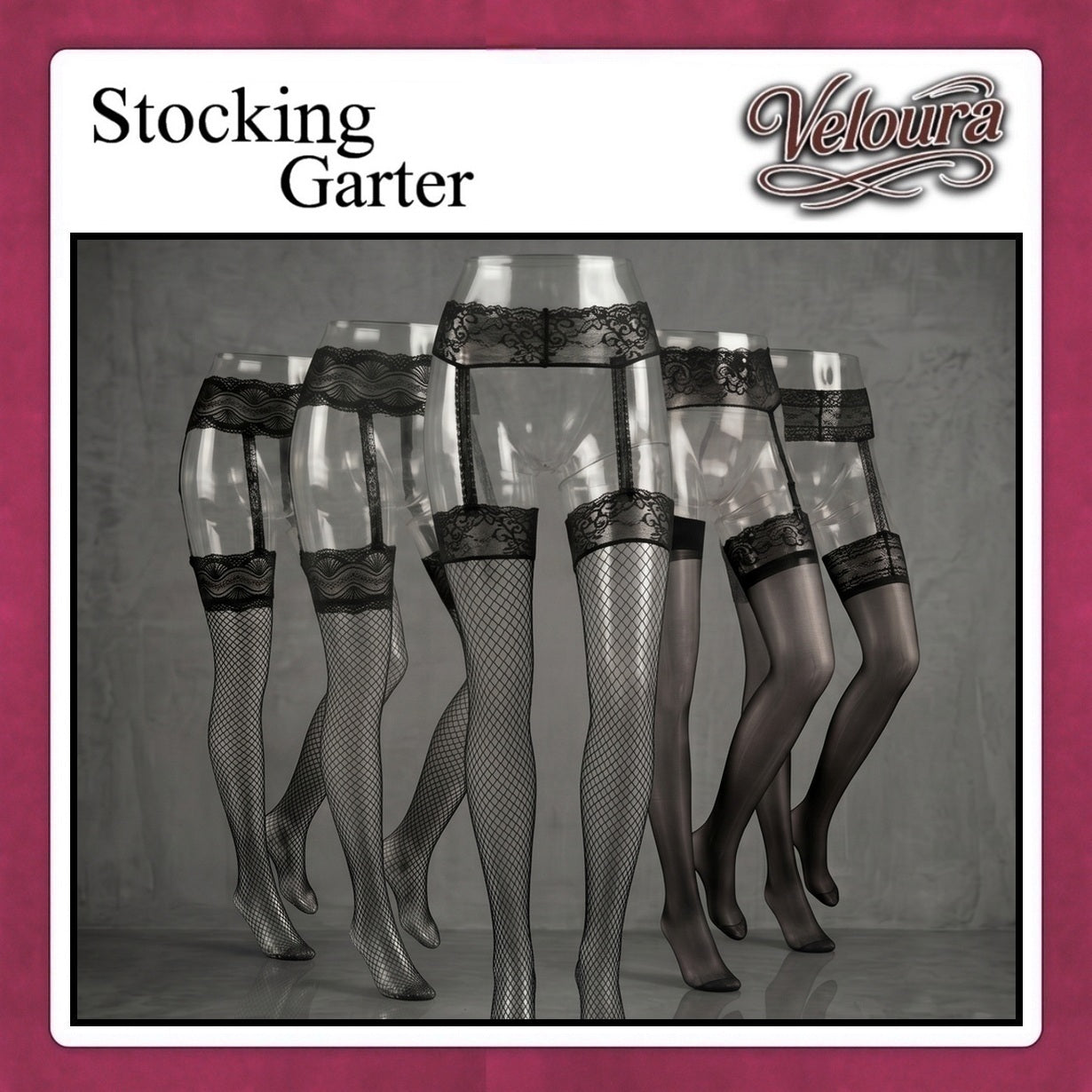 Pekalongan Veloura Stocking Suspender Tights Premium Body Stoking Garter - STG 8909