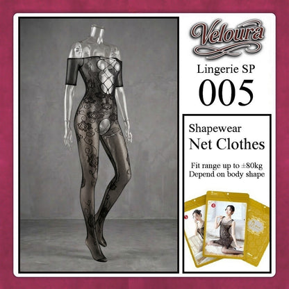 Pekalongan Veloura Bodysuit Spandek Sexy Lingerie Baju Shapewear Net Clothes - SP 005