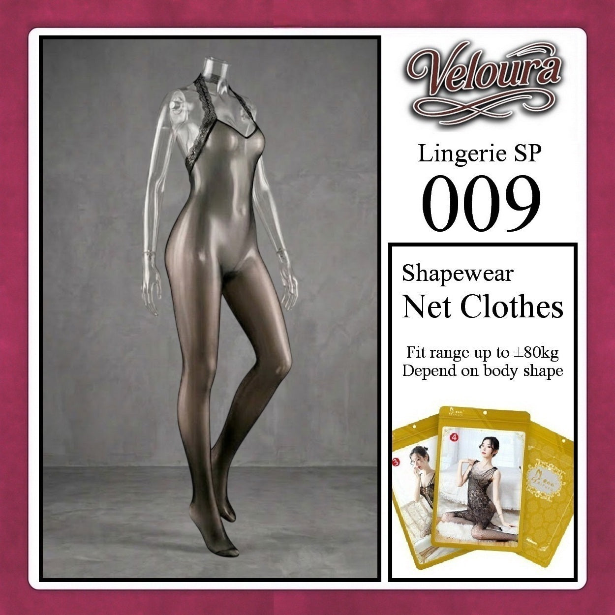 Pekalongan Veloura Bodysuit Spandek Sexy Lingerie Baju Shapewear Net Clothes - SP 009