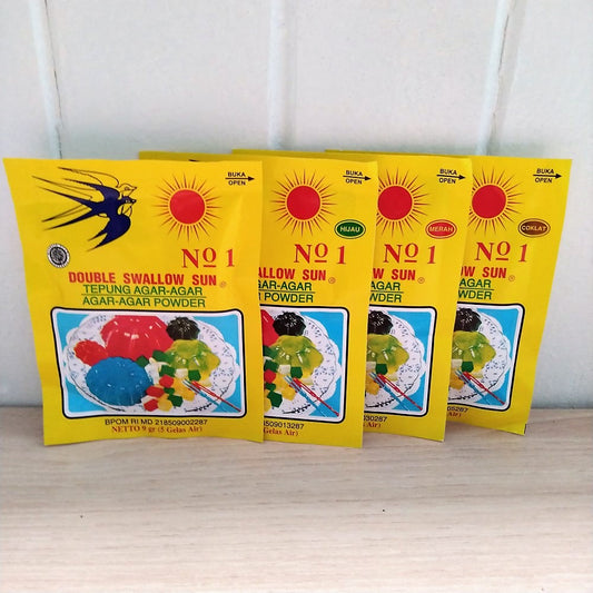 Pekanbaru Tepung Agar-Agar Double Swallow Sun Warna Warni