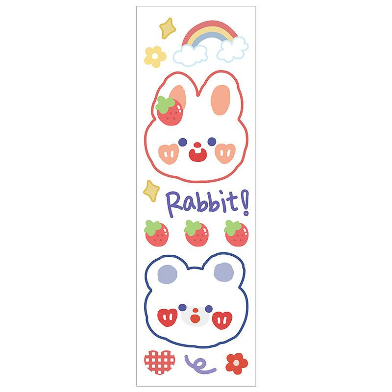 Stiker 2d Tumblr Aesthetic Kelinci Sticker PVC Korean Rabbit Cute Girl Love Bear Stiker Lucu Dekorasi Gelas Diary DIY Ins Stationary Kit B