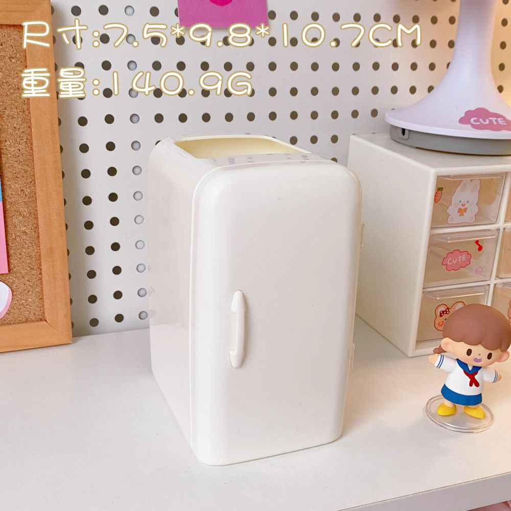 Kotak Pensil Bentuk Kulkas Unik Serbaguna Dengan Laci Kotak Pena Cute Fridge Penholder Berkualitas Korean Style Tempat Pensil Aesthetic Desk Decoration Stationary Kit