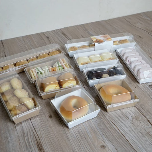 Pekanbaru Mini Cake Box / Kotak Kue Mini Warna Kraft Putih Dengan Tutup