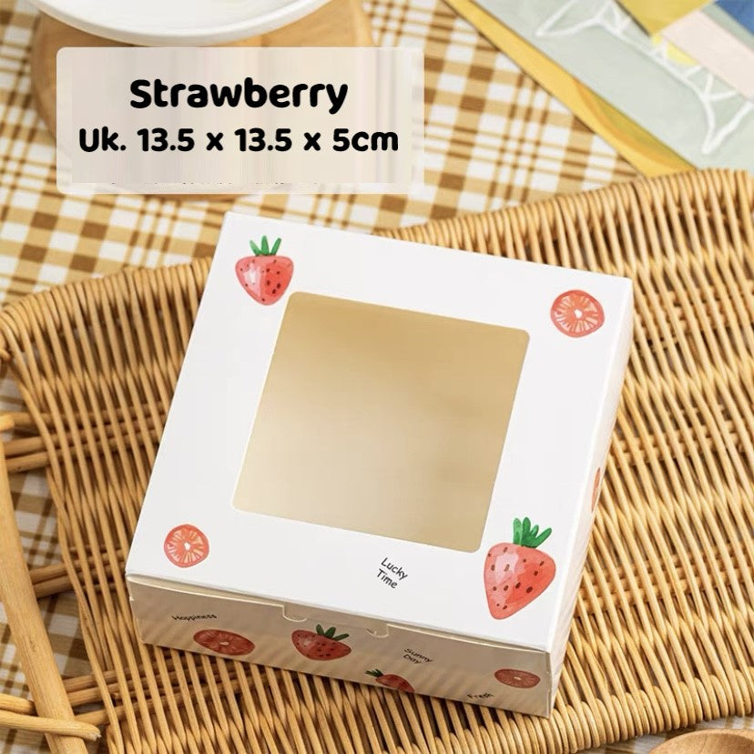 Pekanbaru Cake Box Ivory / Kotak Kue Putih Gambar Dengan Display