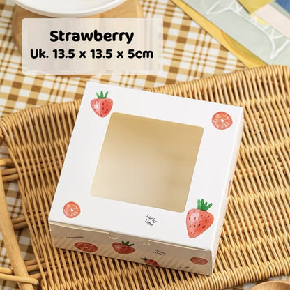Pekanbaru Cake Box Ivory / Kotak Kue Putih Gambar Dengan Display