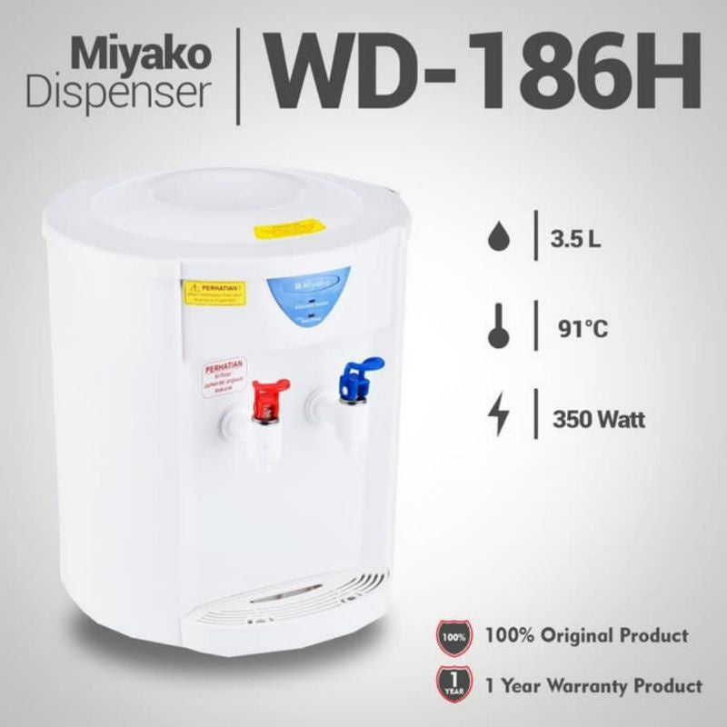 Pekanbaru Dispenser Miyako Wd 186 H / Wd 186H / Dispenser Miyako Air Galon Panas Dan Normal