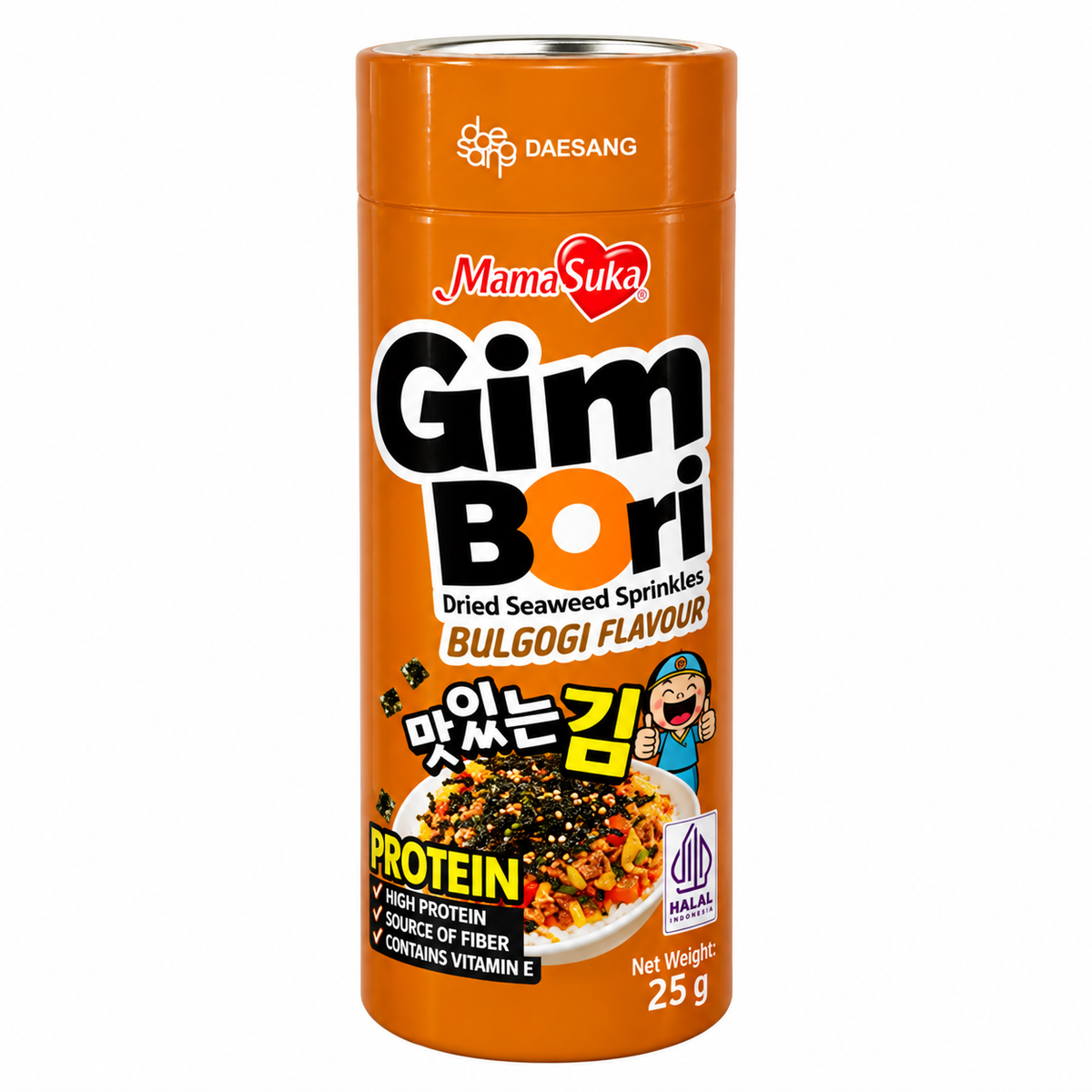 Mamasuka Gim Bori Dried Seaweed Sprinkles, Rumput Laut Rasa Original, Pedas, Extra Spicy, & Bulgogi