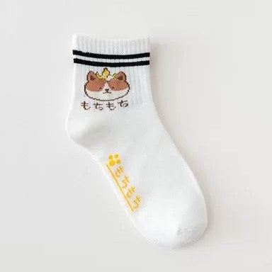 Kaos Kaki Puppy Japanese Style Kaos Kaki Lucu Gemesh Kaos Kaki Putih Panjang Berkualitas Cute Puppy Women Socks Kaos Kaki Lembut Simple High Quality Colorful Sock Korean Style