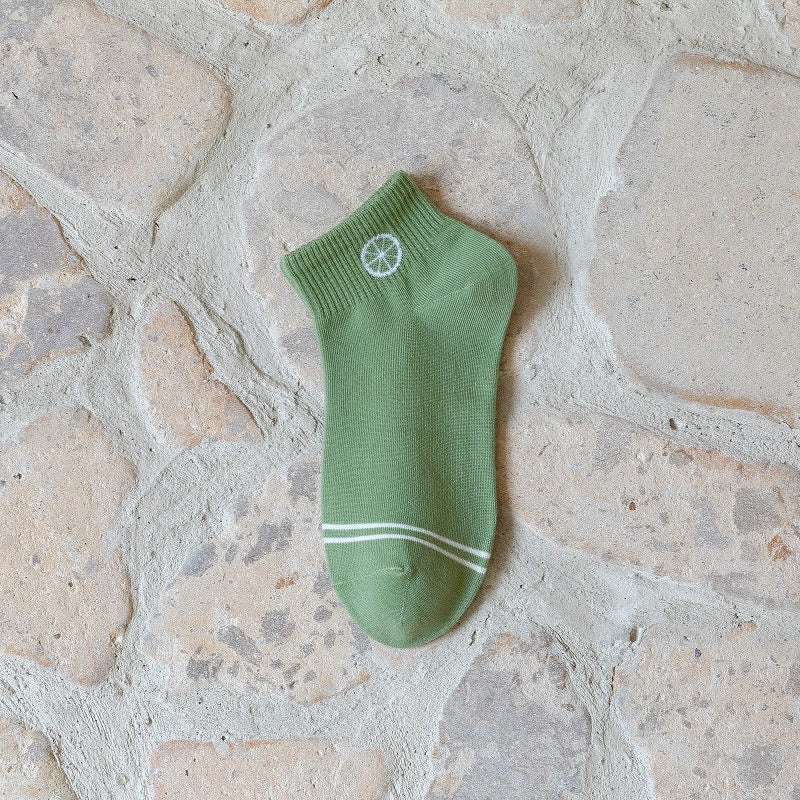Kaos Kaki Hijau Lime Green White Women Socks Import Kaos Kaki Unik Lucu Berkualitas