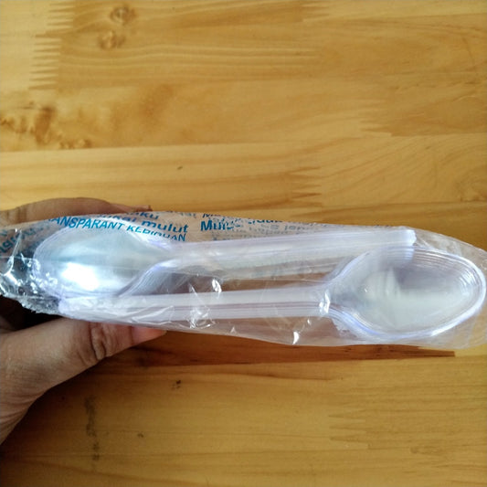 Pekanbaru Disposable Cutlery / Sendok Jelly Mika Bening Per Pack