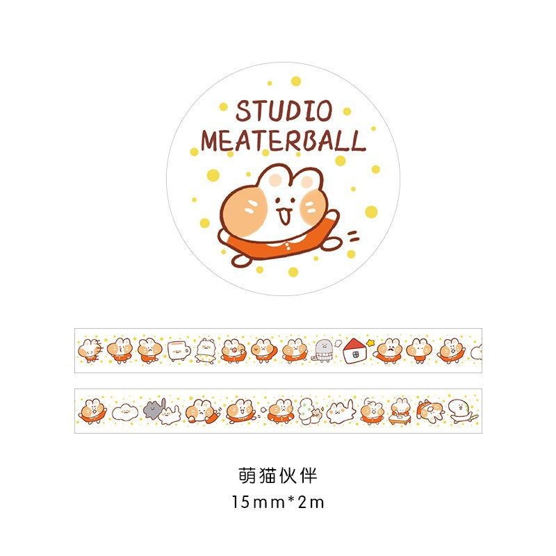 Stiker Roll Motif Cartoon Unik Lucu Roll Tape Scrapbook DIY Stationary Sticker Kit Book Journal Decoration Selotip Washi Tape Kartun Jepang Dekorasi DIY