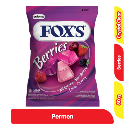 Permen Fox's / Foxs Candy / Crystal Clear Candies / Barley Mint & Cherry Mints / Lemon & Apple - COD