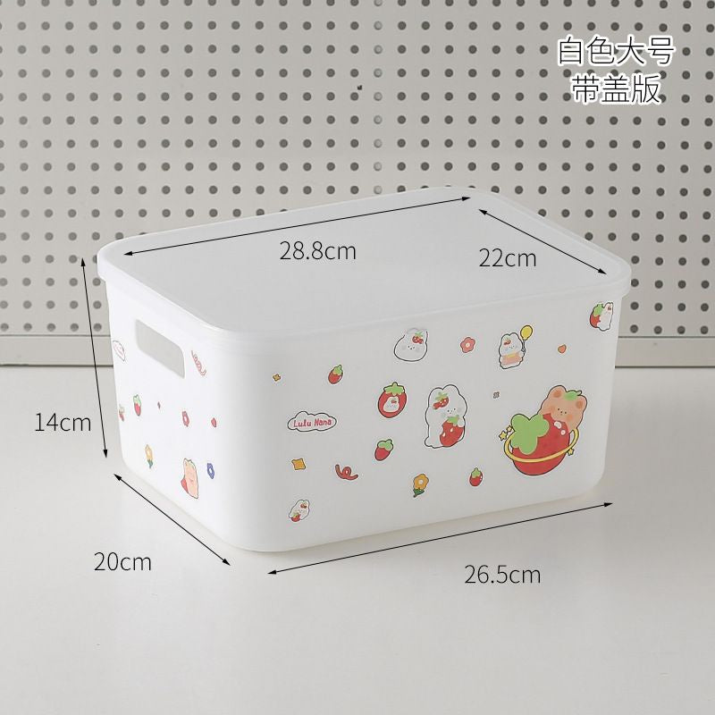 Rak Barang Putih Polos Kotak Penyimpanan Aesthetic Tempat Penyimpanan Pegangan Kiri Kanan Room Desk Organizer Berkualitas Stationary Kit Lucu Unik