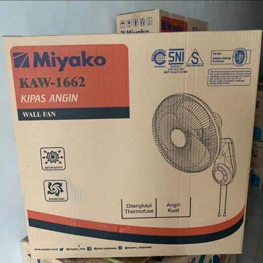 Pekanbaru Kipas Angin Dinding Miyako Kaw-1662 Gb / Wall Fan Miyako Kaw 1662 Gb Jaring Besi