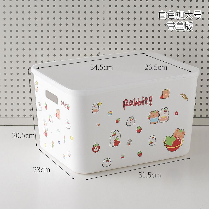 Rak Barang Putih Polos Kotak Penyimpanan Aesthetic Tempat Penyimpanan Pegangan Kiri Kanan Room Desk Organizer Berkualitas Stationary Kit Lucu Unik