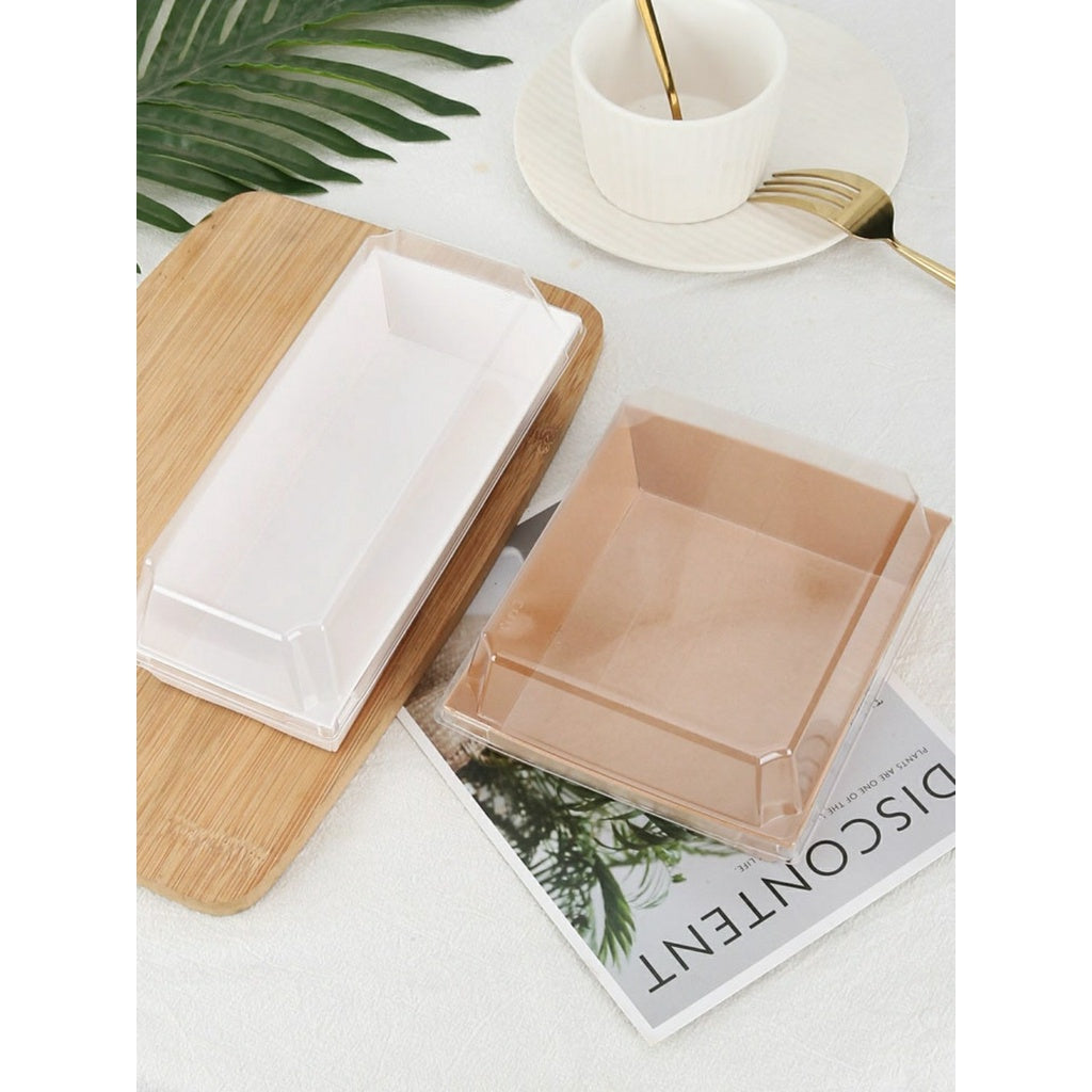 Pekanbaru Mini Cake Box / Kotak Kue Mini Warna Kraft Putih Dengan Tutup