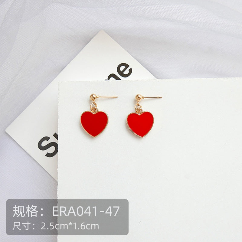 Anting Wanita Merah Cherry Love Anting Panjang Simple Elegan Buah Long Strawberry Woman Earrings Anting Berkualitas Anting Drop Korean Style