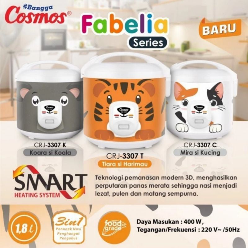 Pekanbaru Cosmos Crj-3307 Magic Com/Rice Cooker Nonstick 1.8 Liter