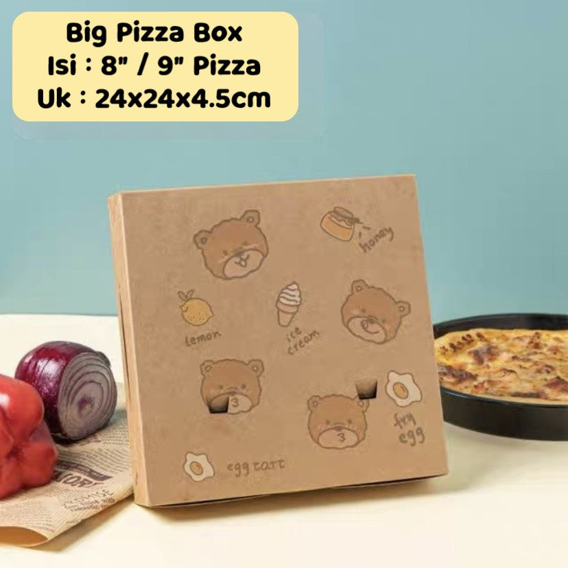 Pekanbaru Box / Kotak Egg Tart / Pizza / Cupcake Motif Lucu Berbagai Ukuran