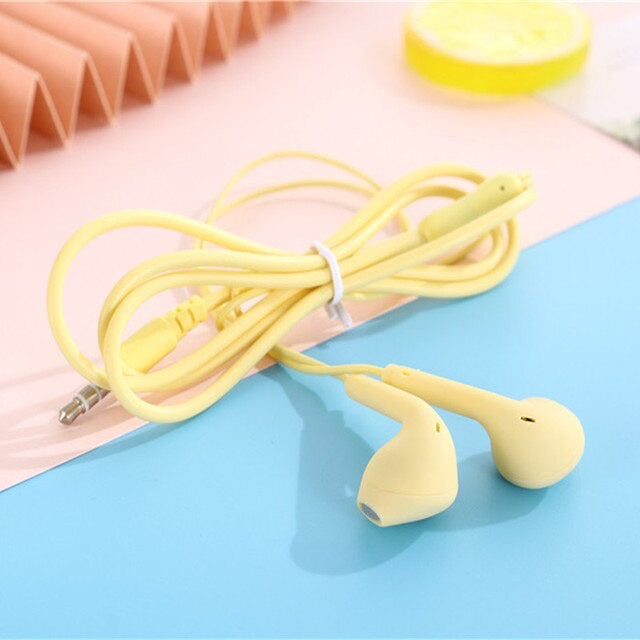 HR- Headset U19 Macaron Matte Colorfull Hifi Stereo Extra Bass Handsfree Earphone Jack 3.5mm with Mic
