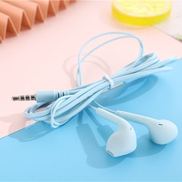 HR- Headset U19 Macaron Matte Colorfull Hifi Stereo Extra Bass Handsfree Earphone Jack 3.5mm with Mic