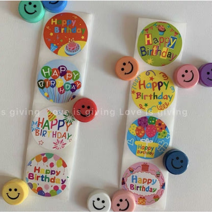Pekanbaru Sticker / Stiker Hampers Happy Birthday Bulat Per Pack