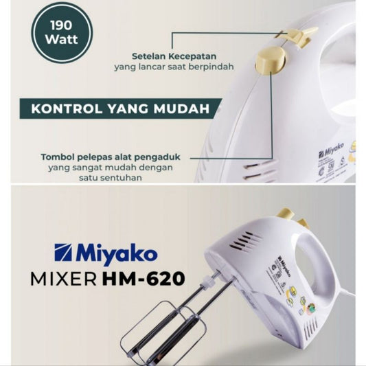 Pekanbaru Mixer Miyako Hm-620 / Hand Mixer Miyako Hm 620 Pengaduk Kue/ Pencampur Miyako Hm620