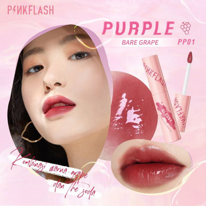Pekanbaru Pinkflash Watery Glam Lipgloss Super Glossy Shiny Lip Tint High Quality