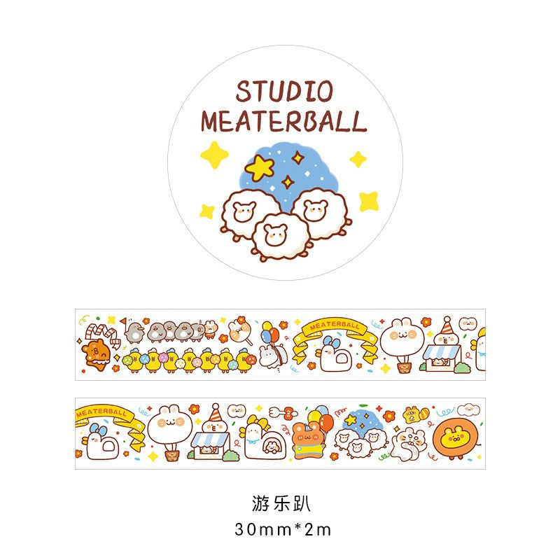 Stiker Roll Motif Cartoon Unik Lucu Roll Tape Scrapbook DIY Stationary Sticker Kit Book Journal Decoration Selotip Washi Tape Kartun Jepang Dekorasi DIY