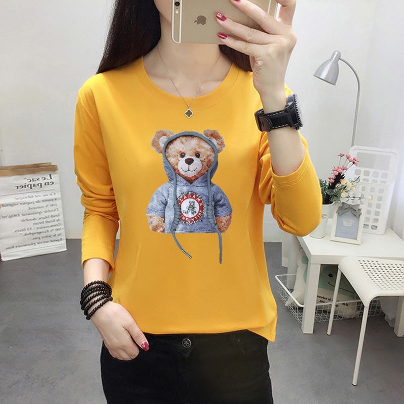 Kaos Lengan Panjang Kekinian Teddy Bear Lucu Kaos Oversize T-shirt Beruang Lucu Unik Unisex Berkualitas Korean Style