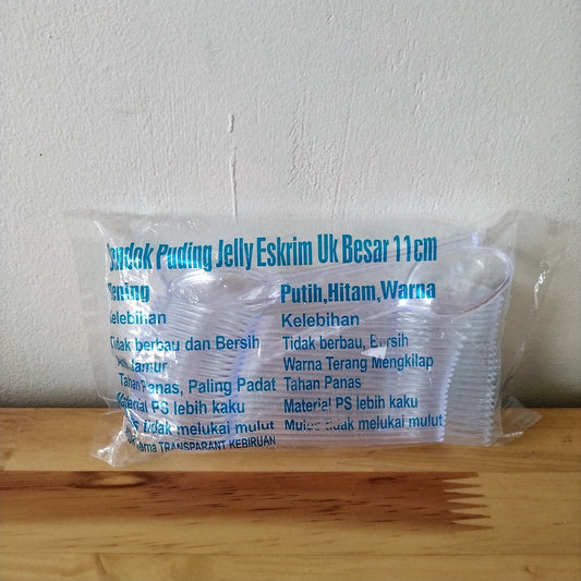 Pekanbaru Disposable Cutlery / Sendok Jelly Mika Bening Per Pack