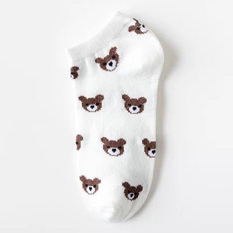 Kaos Kaki Beruang Coklat Cute Women Socks Import Kaos Kaki Berkualitas Brown Bear Kaos Kaki Lucu Korean Style