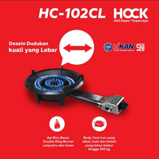 Pekanbaru Kompor Hock 1 Tungku Cast Iron Hc 102Cl / Kompor Cor Hock Hc 102 Cl Low Pressure / Kompor Api Seribu