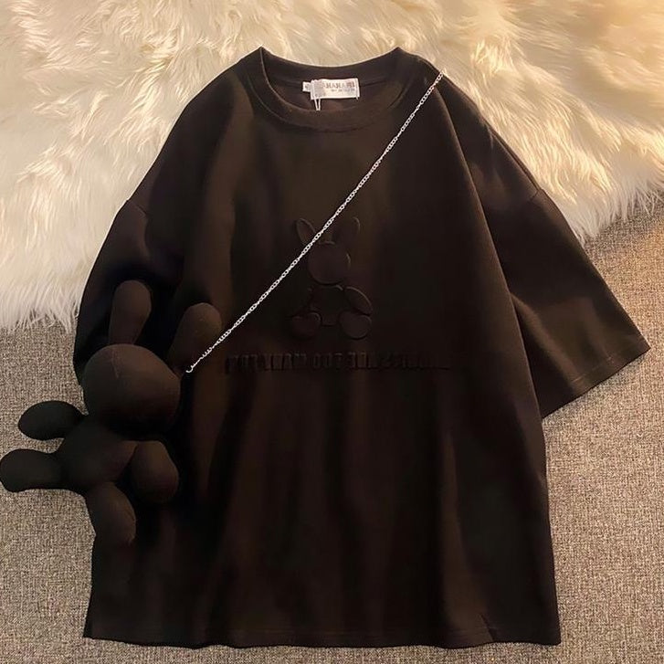 Kaos Oversize Rabbit Tas T-shirt Berkualitas Kelinci Lucu Rabbits Are Too Many For Us Korean Style