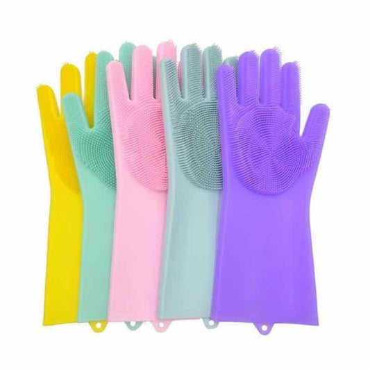 Pekanbaru Sarung Tangan Cuci Piring Silikon Gloves Multifungsi Serbaguna Spons Cuci Piring Scrub