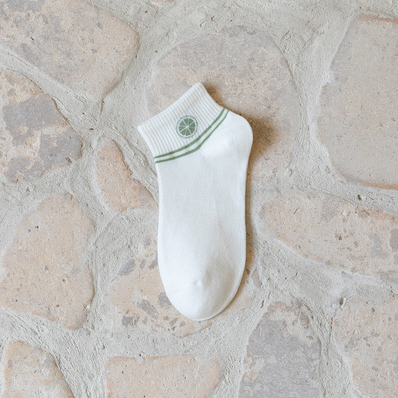Kaos Kaki Hijau Lime Green White Women Socks Import Kaos Kaki Unik Lucu Berkualitas