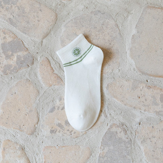 Pekanbaru Kaos Kaki Hijau Lime Green White Women Socks Import Kaos Kaki Unik Lucu Berkualitas