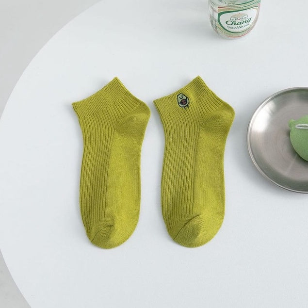 Kaos Kaki Avocado Colorful Women Socks Import Avocado Kaos Kaki Hijau Buah Korean Style